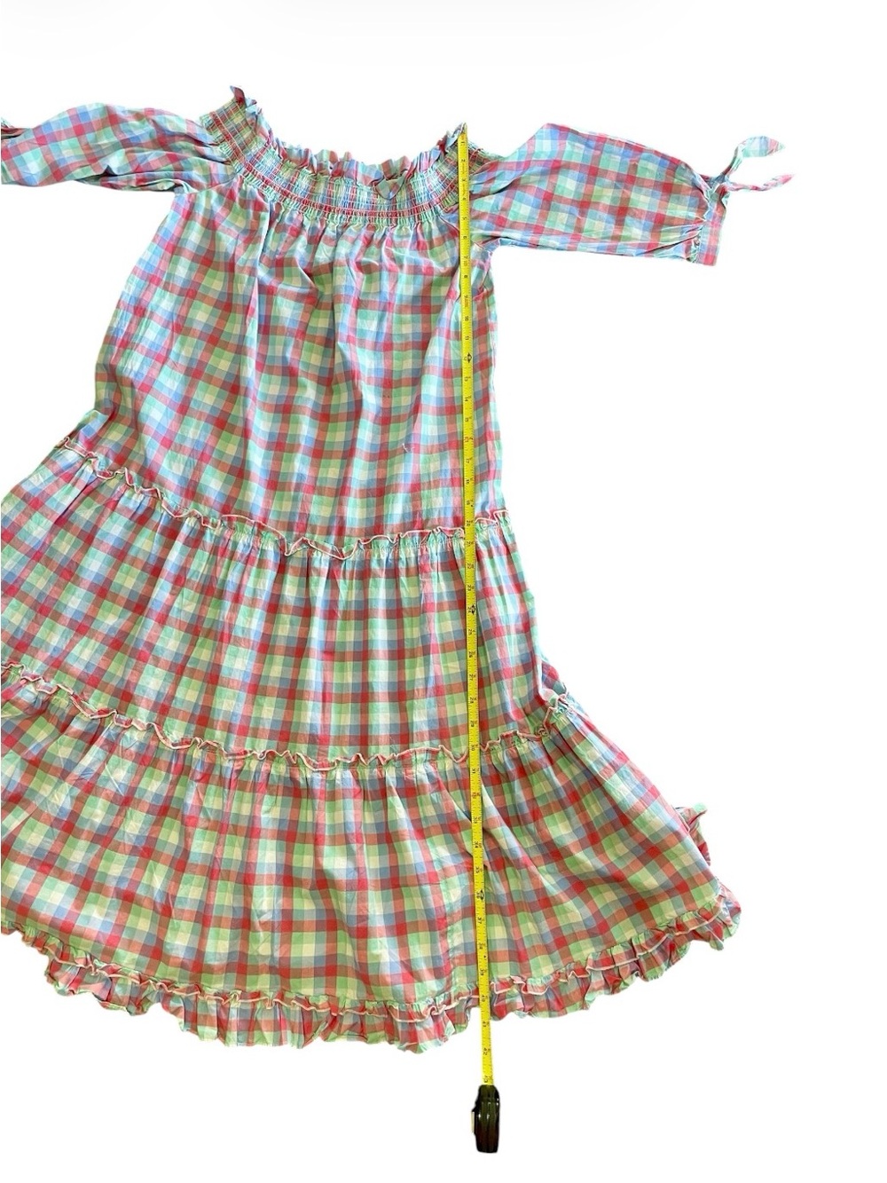 kate spade Pastel Plaid Off-Shoulder Dress Excellent Condition - Picture 8 of 10